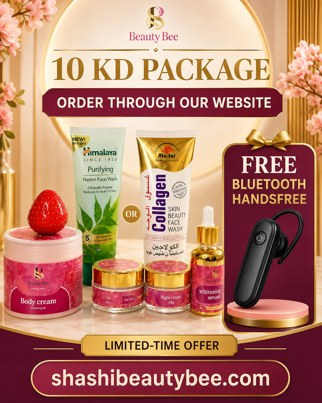 Beauty Bee 10 KD package website order with free Bluetooth handsfree