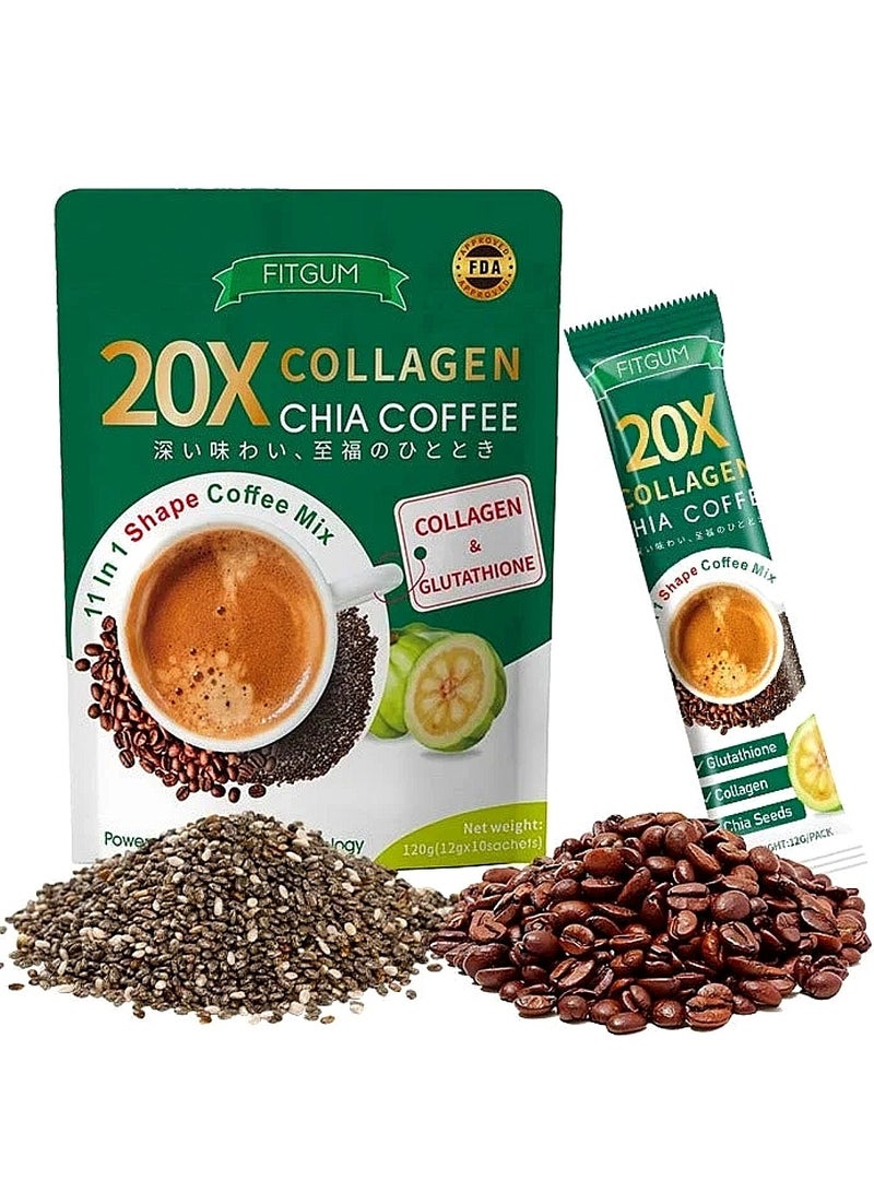 Fitgum Collagen Chia Coffee Mix pouch